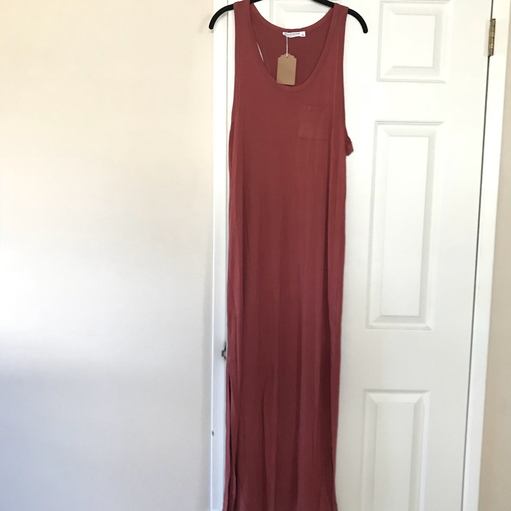 NWT long tank rust color dress with slits